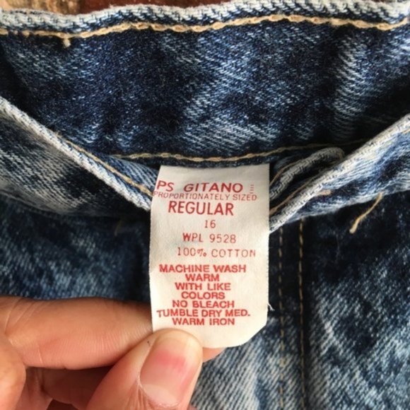 VTG PS Gitano Acid Wash Mom Jeans Size 16 100% Cotton - Picture 7 of 7